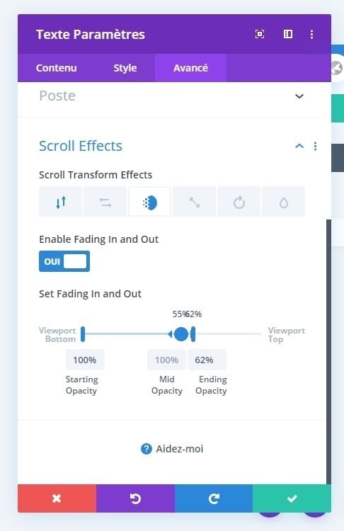 Selection animation opacite Selection animation opacite