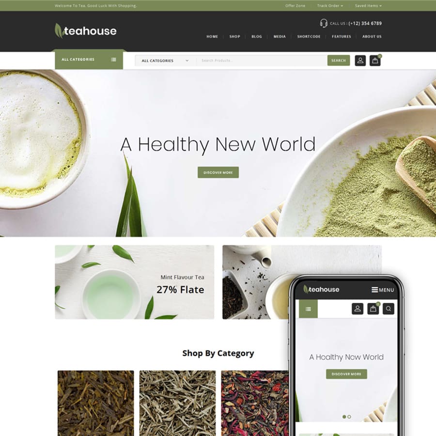 Teahouse - Multi Purpose Store thème WooCommerce adaptatif