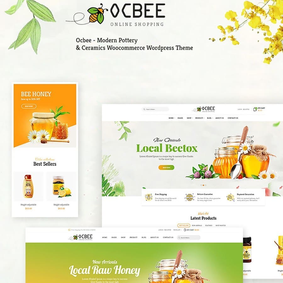 Ocbee - Honey Bee Production thème WooCommerce