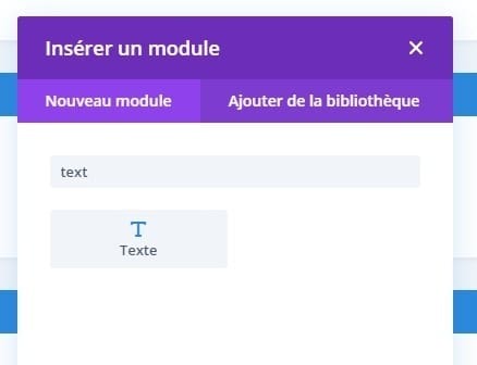 Ajouter module texte divi Ajouter module texte divi