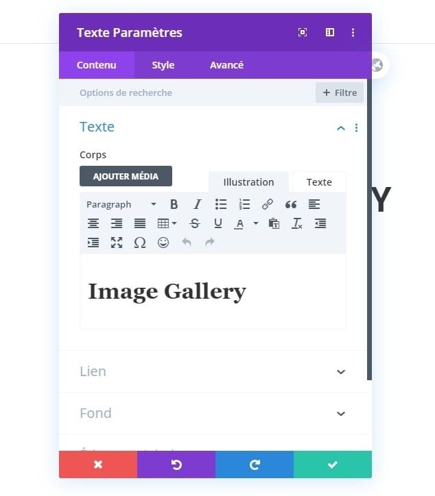 Ajouter module texte Ajouter module texte