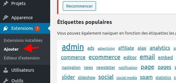 Ajouter une extension wordpress Ajouter une extension wordpress