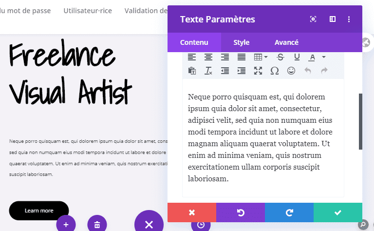 Ajouter une texte colonne 1 divi Ajouter une texte colonne 1 divi