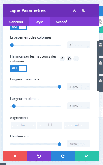 Configuration espacement divi ligne Configuration espacement divi ligne