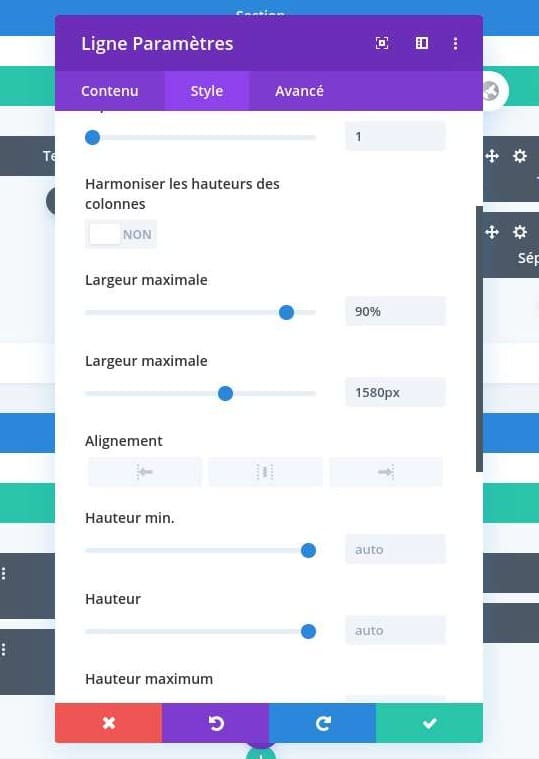 Configuration espacement divi Configuration espacement divi