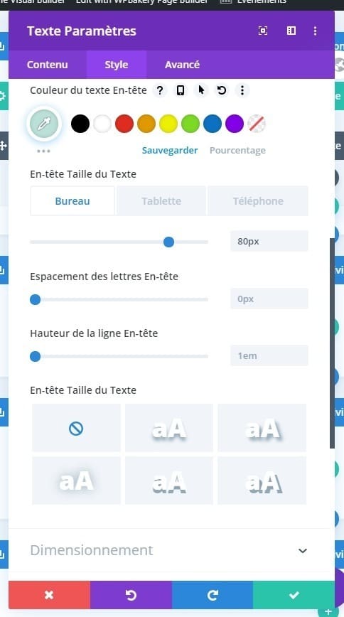 Configuration police divi Configuration police divi