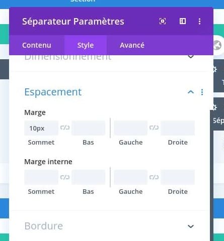 Espacement module separateur divi Espacement module separateur divi
