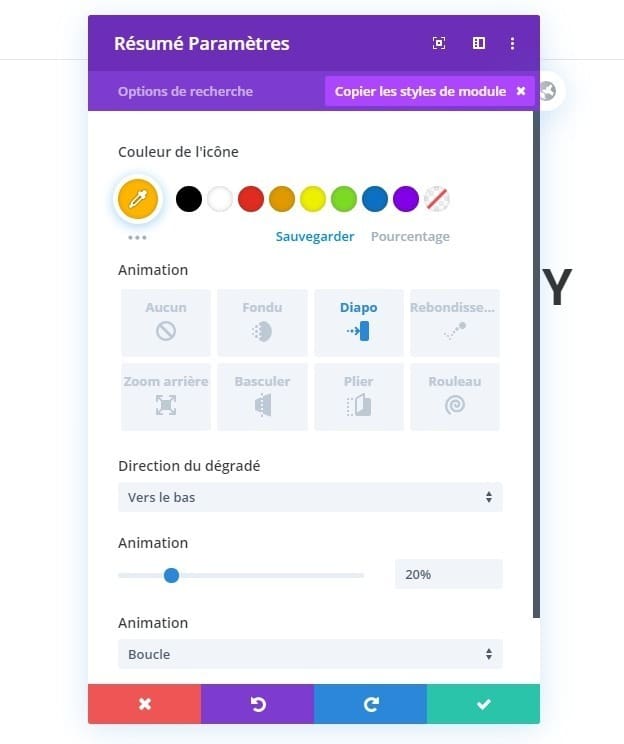 Module résumé animation divi Module résumé animation divi