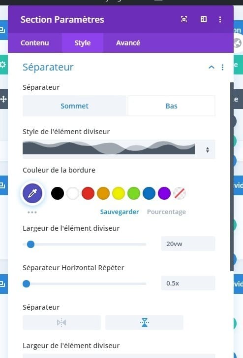 Selecteur inférieur divi Selecteur inférieur divi