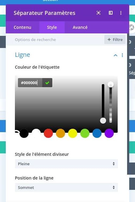 Séparateur divi couleur arriere plan Séparateur divi couleur arriere plan