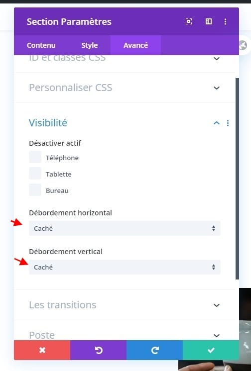 Visibilité divi Visibilité divi