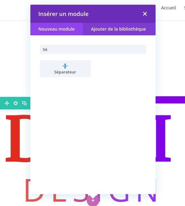 Ajouter module séparateur divi Ajouter module séparateur divi