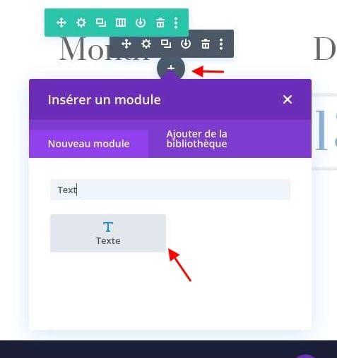 Ajouter un module texte divi Ajouter un module texte divi