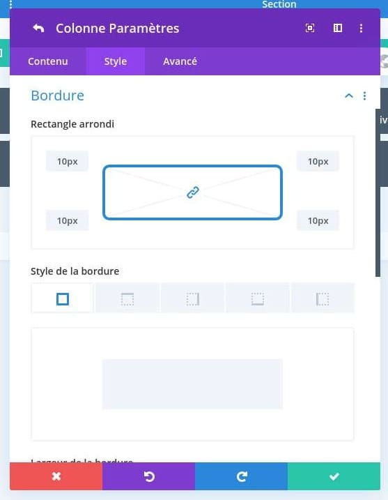 Bordures arrondis section divi Bordures arrondis section divi