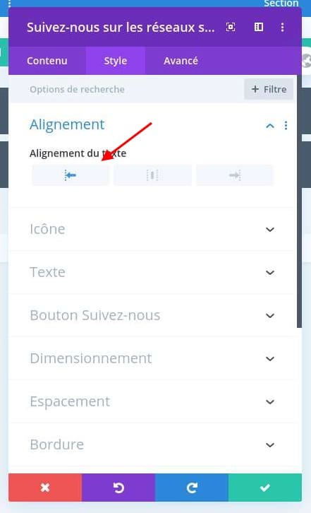 Choisir alignement Choisir alignement