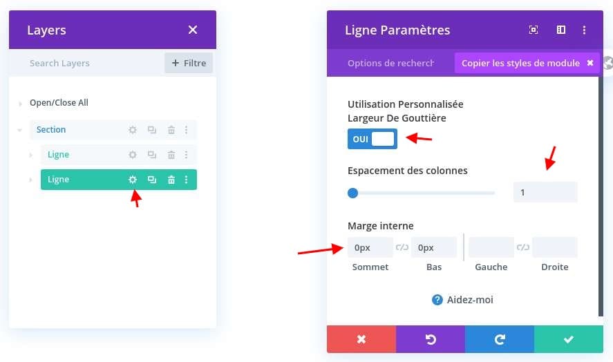 Configuration bordures divi Configuration bordures divi