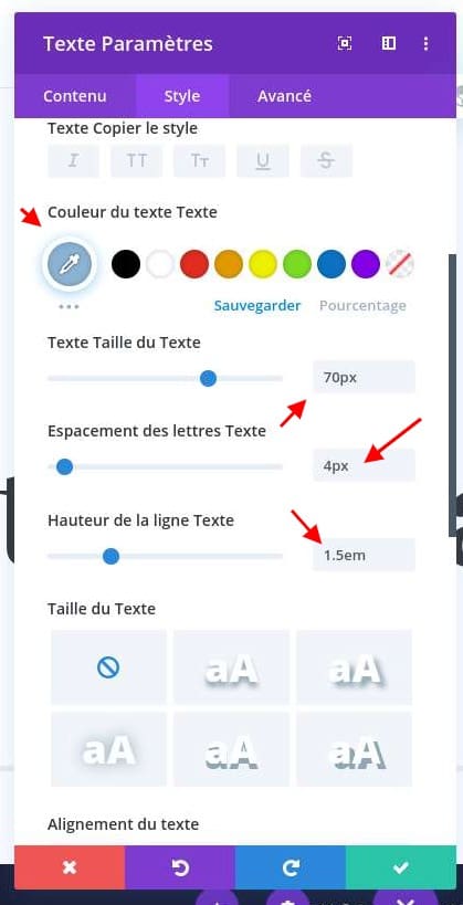 Configuration couleur divi Configuration couleur divi