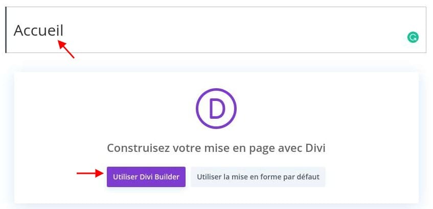 Créer une nouvelle page divi Créer une nouvelle page divi