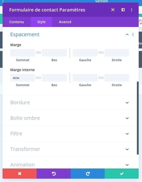 Espacement divi Espacement divi