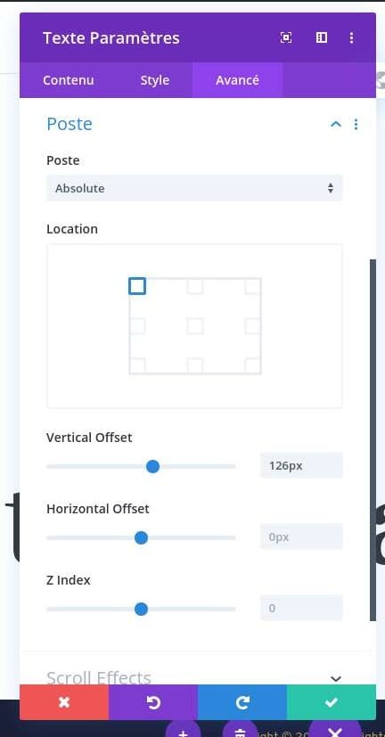 Modification position module texte divi Modification position module texte divi