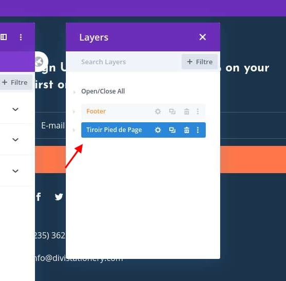 Modifier label pied de page divi Modifier label pied de page divi