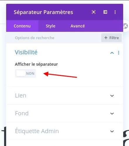 Ne pas afficher le separateur divi Ne pas afficher le separateur divi