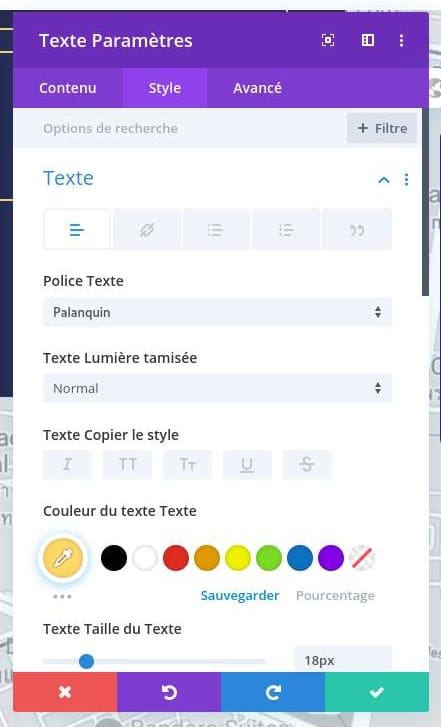 Police texte module divi Police texte module divi
