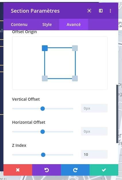 Position section divi Position section divi