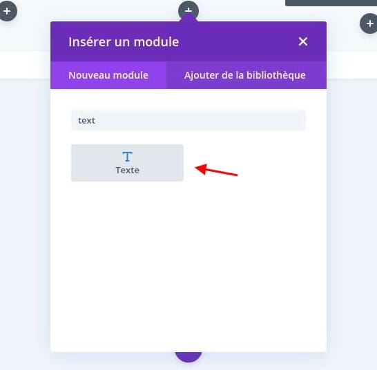 Selection module text divi Selection module text divi