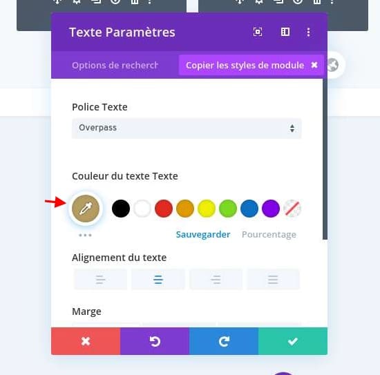 Selection police divi module texte Selection police divi module texte