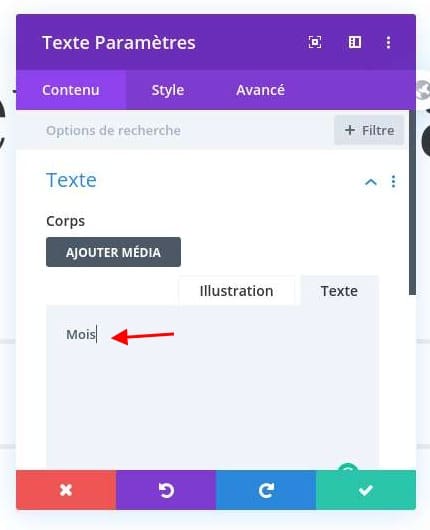 Specifier le mois divi Specifier le mois divi