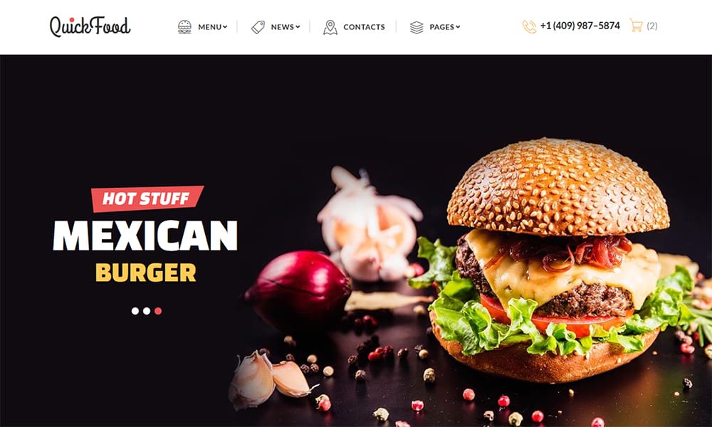 61177 big Modèle HTML pour restaurant de restauration rapide