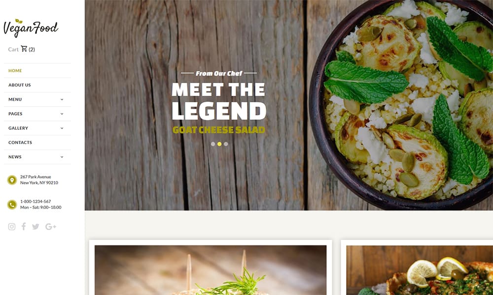 62171 big Modèle de site Web de restaurant végétarien