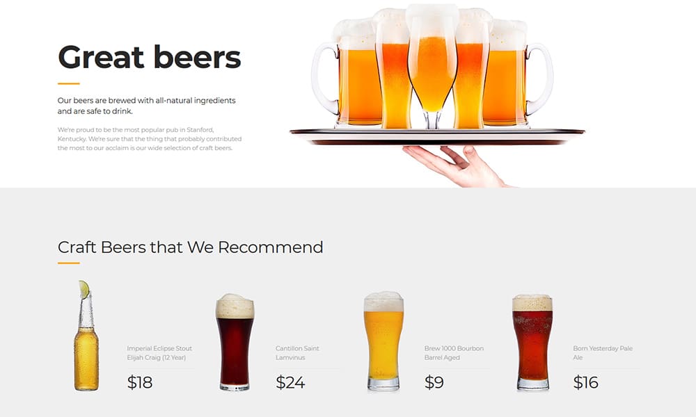 62175 big Modèle HTML pour Beer Pub