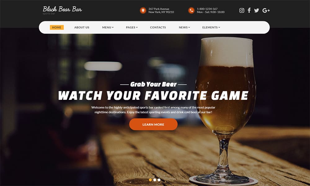 78186 big Bar - Modèle HTML5 moderne prêt à l'emploi