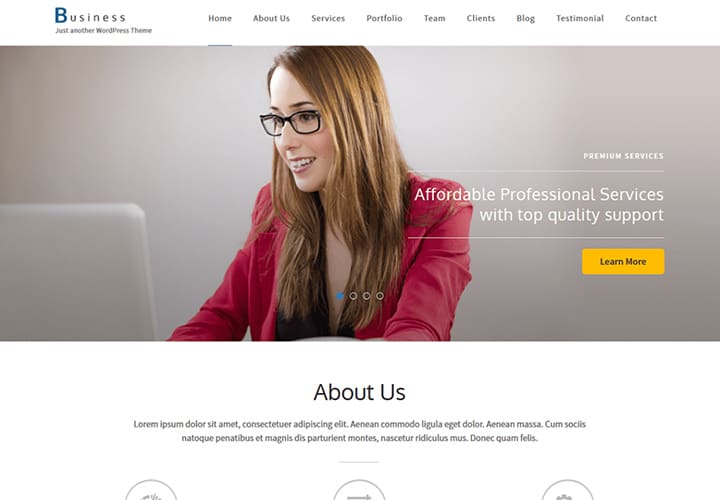 Business one page Business One Page - Thème WordPress pour site Web d'entreprise