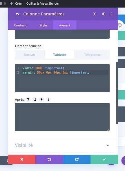 Code css colonne divi Code css colonne divi
