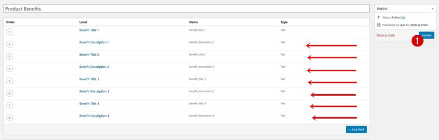 Configuraiton champs acf Configuraiton champs acf