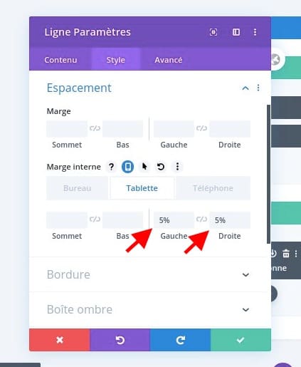 Configuration style espacement ligne Configuration style espacement ligne