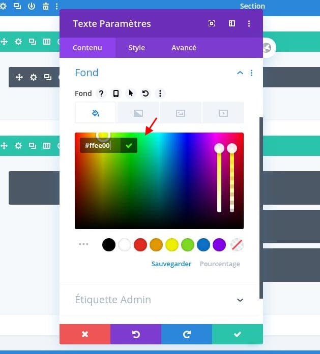 Configuration texte couleur arriere plan divi Configuration texte couleur arriere plan divi
