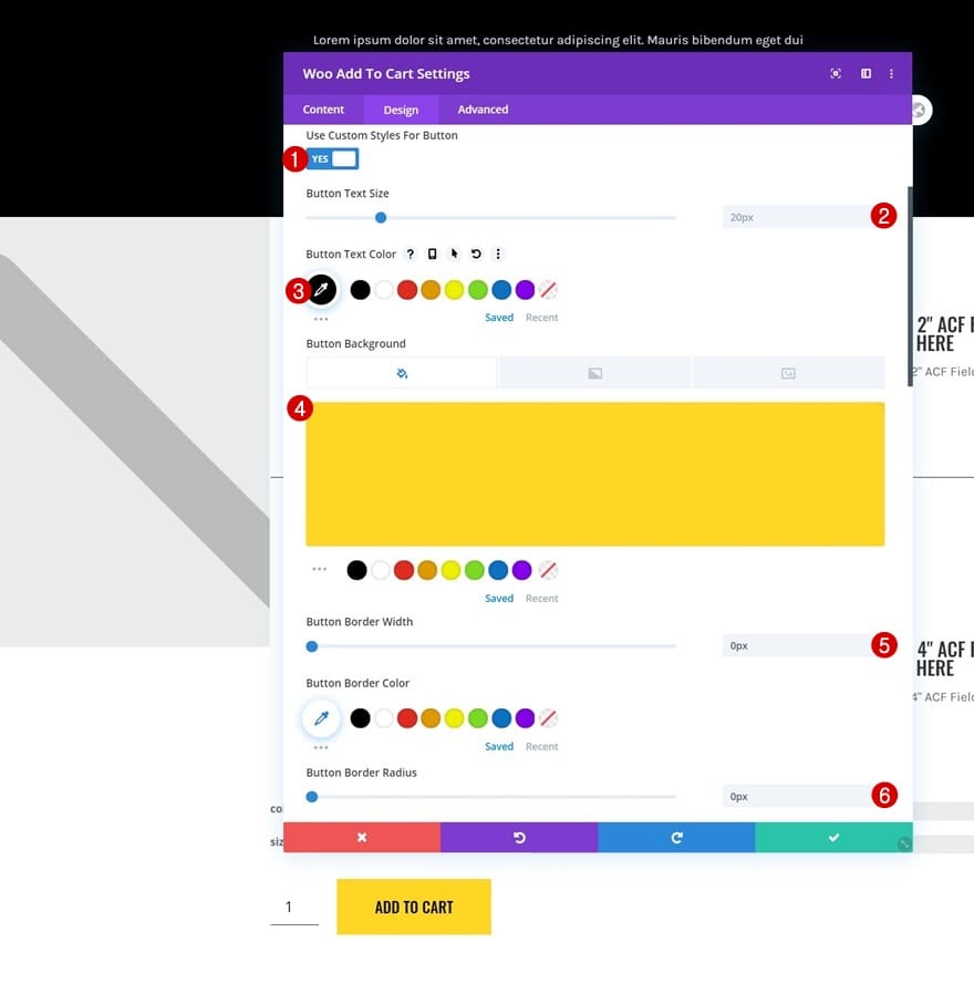 Configurer design bouton divi Configurer design bouton divi