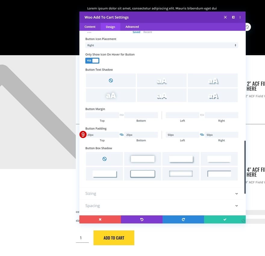 Configurer dimensionnement module divi Configurer dimensionnement module divi