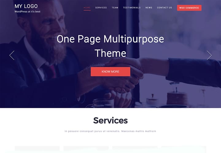 One page multipurpose One Page - Thème WordPress polyvalent