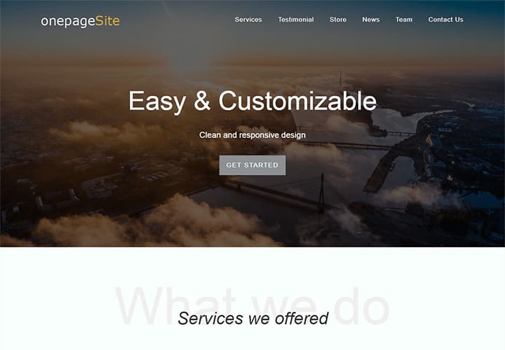 One page site One Page Site - thème WordPress pour site de business