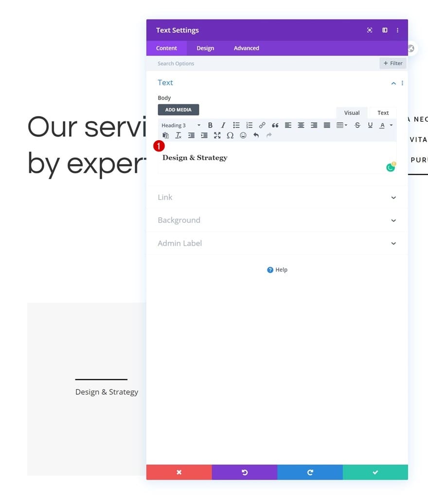 Reglage section contenu divi Reglage section contenu divi