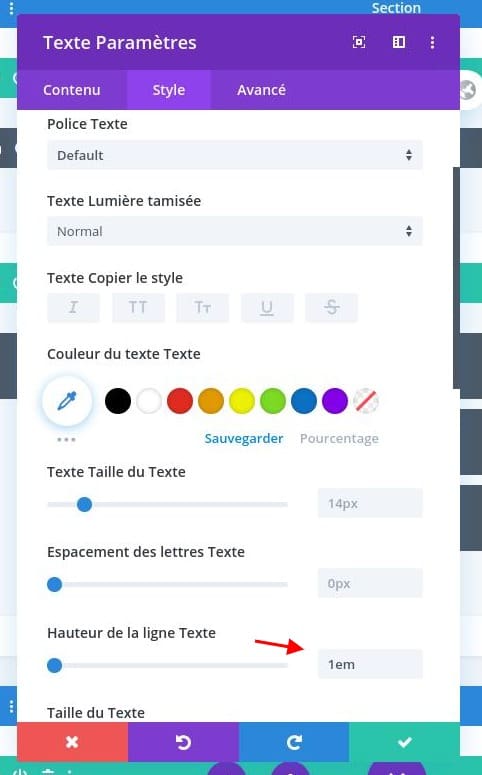Reglage texte hauteur ligne divi Reglage texte hauteur ligne divi