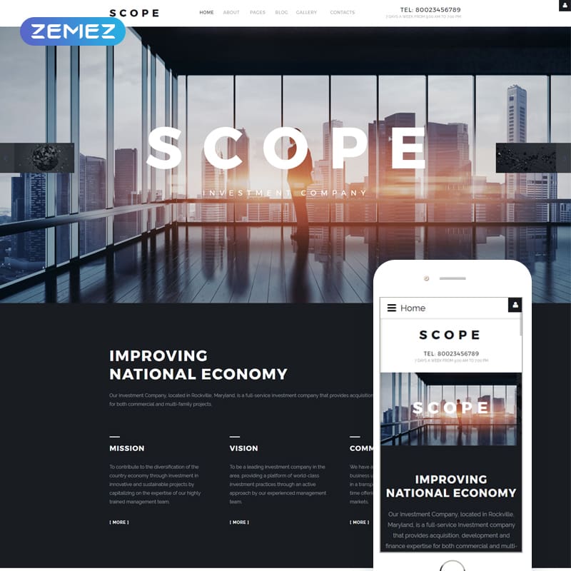 57913 big Scope - Investment Company Responsive thème Joomla adaptatif
