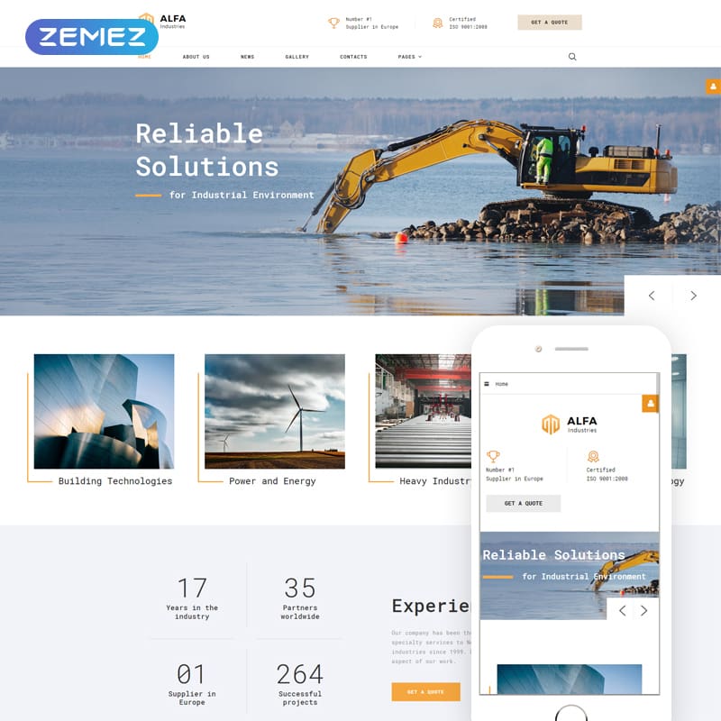 65340 big ALFA Industries - Industrial Clean Professional thème Joomla adaptatif