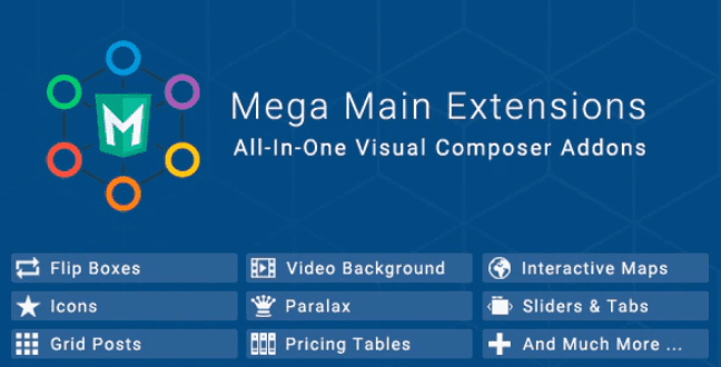 Mega main extensions all in one visual composer addons