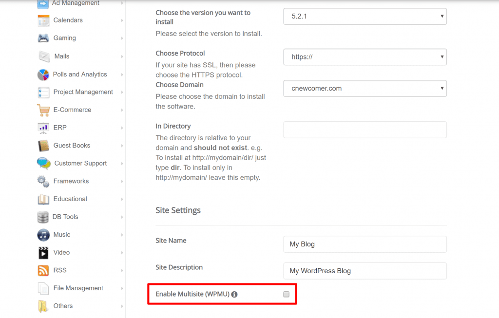 كيفية تكوين blogpascher لمضيف شبكة ووردبريس متعدد المواقع